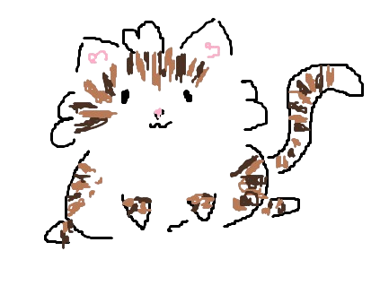 A drawing depicting a cute but fat cat